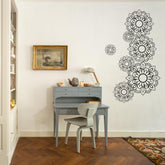Symmetrical Floral Design Wall Sticker (100 x 60 cm) - Rangoli